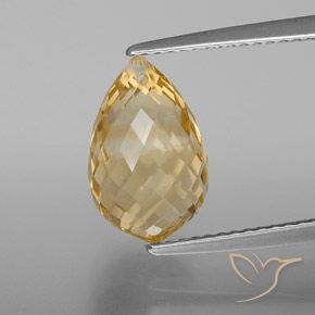4.30ct Natural Naranja dorado Citrino, Corte Briolette, VVS-VS