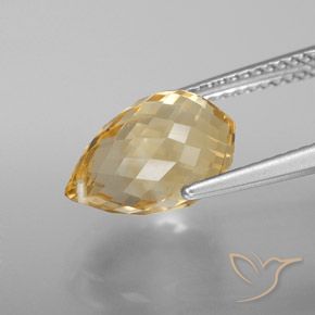 Citrino Naranja dorado natural de 4.30 ct, Corte Briolette, VVS-VS