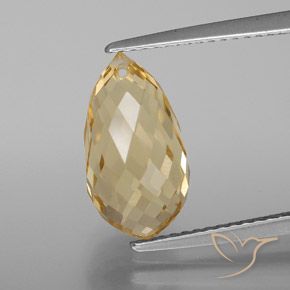 4.68ct Natural Naranja dorado Citrino, Corte Briolette, VVS-VS