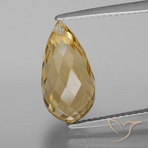 4.70ct Natural Naranja dorado Citrino, Corte Briolette, VVS-VS
