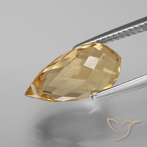 Citrino Naranja dorado natural de 4.70 ct, Corte Briolette, VVS-VS