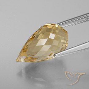 Citrino Naranja dorado natural de 6.13 ct, Corte Briolette, VVS