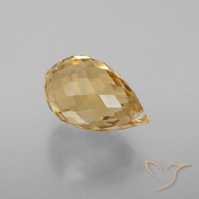 Citrino Dorado natural de 5.05 ct, Corte Briolette, VVS-VS