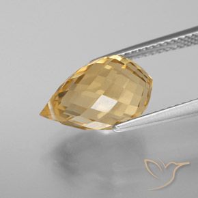 Citrino Dorado natural de 5.05 ct, Corte Briolette, VVS-VS