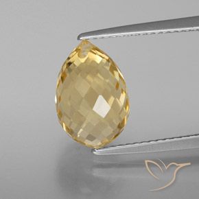 4.98ct Natural Naranja dorado Citrino, Corte Briolette, VVS