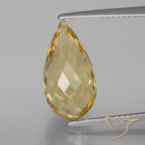 5.97ct Natural Naranja dorado Citrino, Corte Briolette, VVS-VS