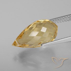 Citrino Naranja dorado natural de 5.97 ct, Corte Briolette, VVS-VS
