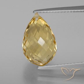 6.52ct Natural Naranja dorado Citrino, Corte Briolette, VVS