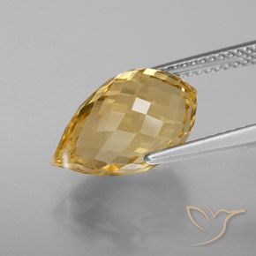 Citrino Naranja dorado natural de 6.09 ct, Corte Briolette, VVS