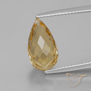 5.07ct Natural Naranja dorado Citrino, Corte Briolette, VVS