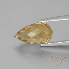 Citrino Naranja dorado natural de 5.07 ct, Corte Briolette, VVS