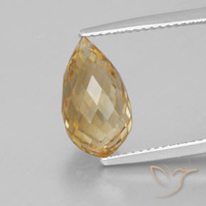 4.28ct Natural Naranja dorado Citrino, Corte Briolette, VVS