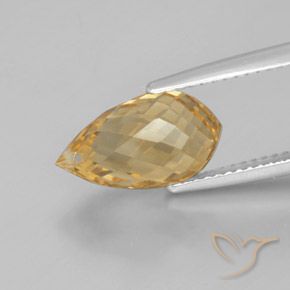 Citrino Naranja dorado natural de 4.28 ct, Corte Briolette, VVS