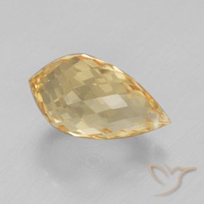 Citrino Dorado amarillento natural de 5.08 ct, Corte Briolette, VVS