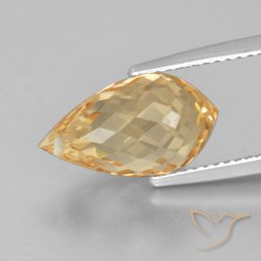 Citrino Dorado amarillento natural de 5.08 ct, Corte Briolette, VVS