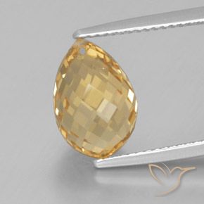 5.04ct Natural Dorado Citrino, Corte Briolette, VVS