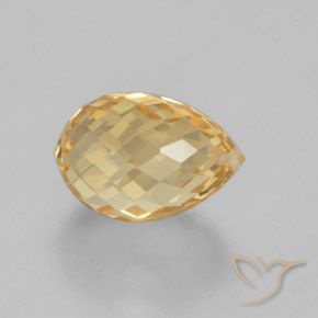 Citrino Dorado natural de 5.04 ct, Corte Briolette, VVS
