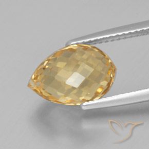 Citrino Dorado natural de 5.04 ct, Corte Briolette, VVS