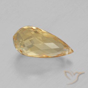 Citrino Dorado natural de 3.96 ct, Corte Briolette, VVS-VS