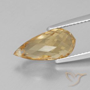 Citrino Dorado natural de 3.96 ct, Corte Briolette, VVS-VS
