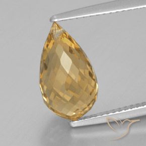 4.41ct Natural Naranja dorado Citrino, Corte Briolette, VVS