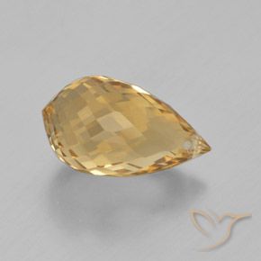 Citrino Naranja dorado natural de 4.41 ct, Corte Briolette, VVS