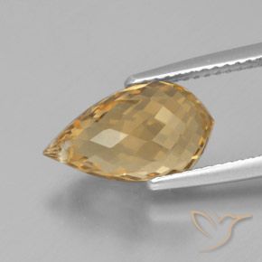 Citrino Naranja dorado natural de 4.41 ct, Corte Briolette, VVS