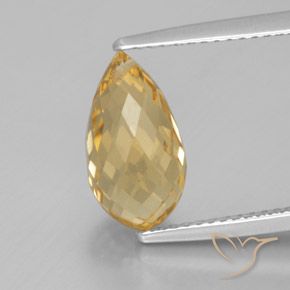 3.49ct Natural Naranja dorado Citrino, Corte Briolette, VVS