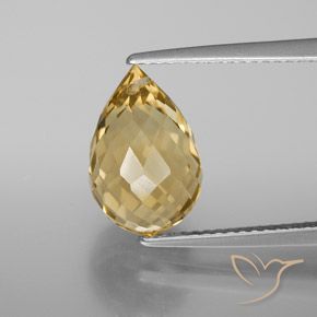 4.90ct Natural Naranja dorado Citrino, Corte Briolette, VVS