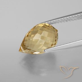 Citrino Naranja dorado natural de 4.90 ct, Corte Briolette, VVS