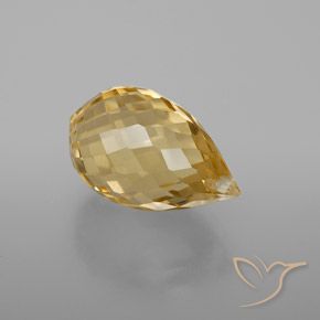 Citrino Dorado claro medio natural de 6.04 ct, Corte Briolette, VVS