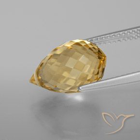 Citrino Dorado claro medio natural de 6.04 ct, Corte Briolette, VVS