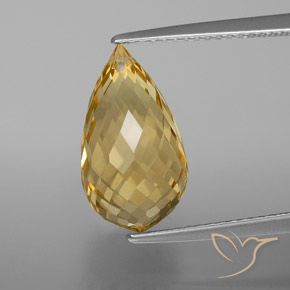 5.83ct Natural Dorado claro Citrino, Corte Briolette, VVS