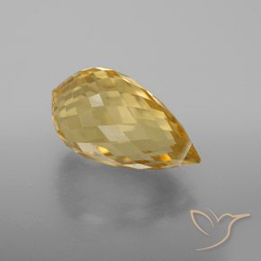 Citrino Dorado claro natural de 5.83 ct, Corte Briolette, VVS