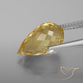 Citrino Dorado claro natural de 5.83 ct, Corte Briolette, VVS