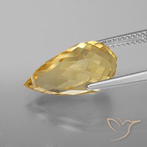 Citrino Naranja dorado natural de 5.86 ct, Corte Briolette, VVS