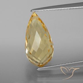 5.42ct Natural Naranja dorado Citrino, Corte Briolette, VVS-VS