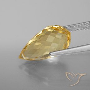 Citrino Naranja dorado natural de 5.42 ct, Corte Briolette, VVS-VS