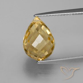 5.40ct Natural Naranja dorado Citrino, Corte Briolette, VVS-VS