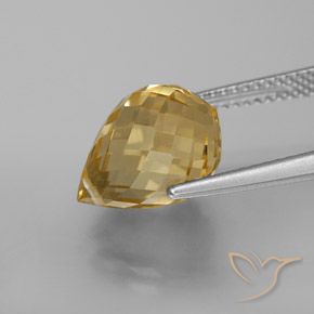 Citrino Naranja dorado natural de 5.40 ct, Corte Briolette, VVS-VS