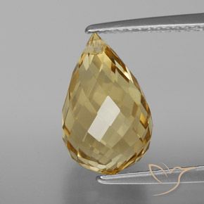 4.78ct Natural Dorado rojizo Citrino, Corte Briolette, VVS-VS