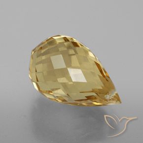 Citrino Dorado rojizo natural de 4.78 ct, Corte Briolette, VVS-VS