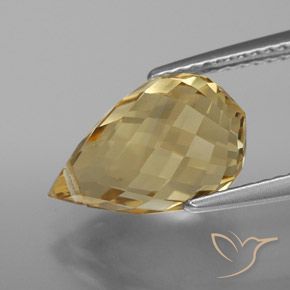 Citrino Dorado rojizo natural de 4.78 ct, Corte Briolette, VVS-VS