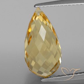 5.81ct Natural Dorado Citrino, Corte Briolette, VVS