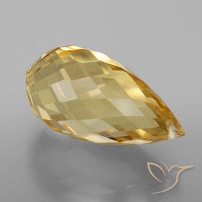 Citrino Dorado natural de 5.81 ct, Corte Briolette, VVS