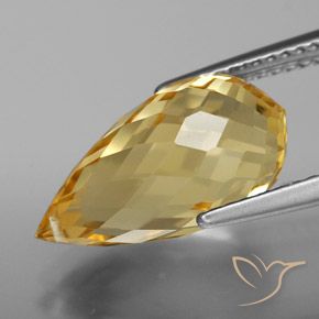 Citrino Dorado natural de 5.81 ct, Corte Briolette, VVS