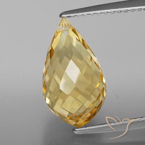 4.95ct Natural Dorado Citrino, Corte Briolette, VVS-VS