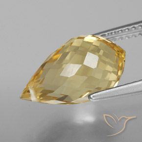 Citrino Dorado natural de 4.95 ct, Corte Briolette, VVS-VS
