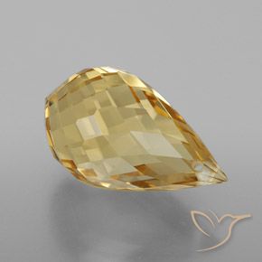 Citrino Naranja dorado natural de 4.64 ct, Corte Briolette, VVS