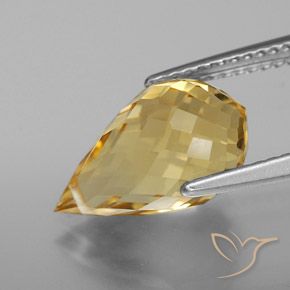 Citrino Naranja dorado natural de 4.64 ct, Corte Briolette, VVS